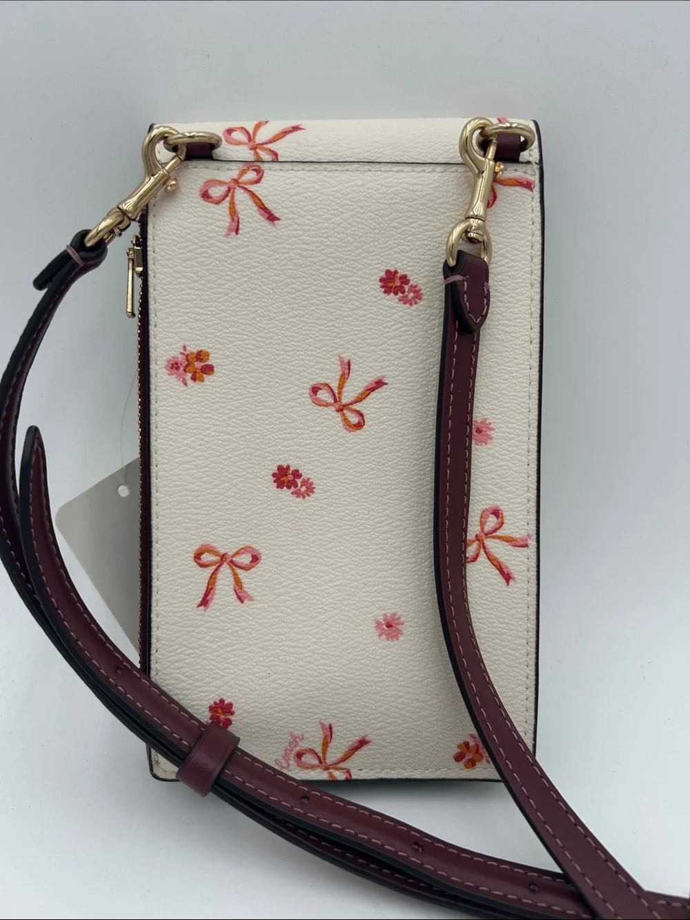 Coach North South Phone Crossbody With Bow Print CN780